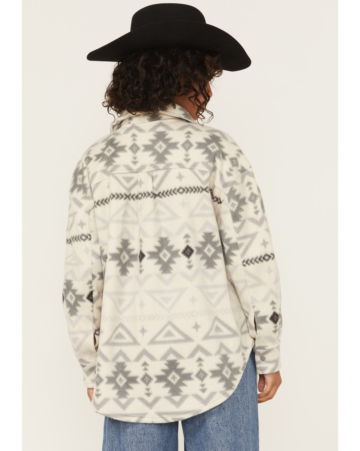 Image #4 - Fornia Women's Southwestern Print Fleece Snap Shacket, Multi, hi-res