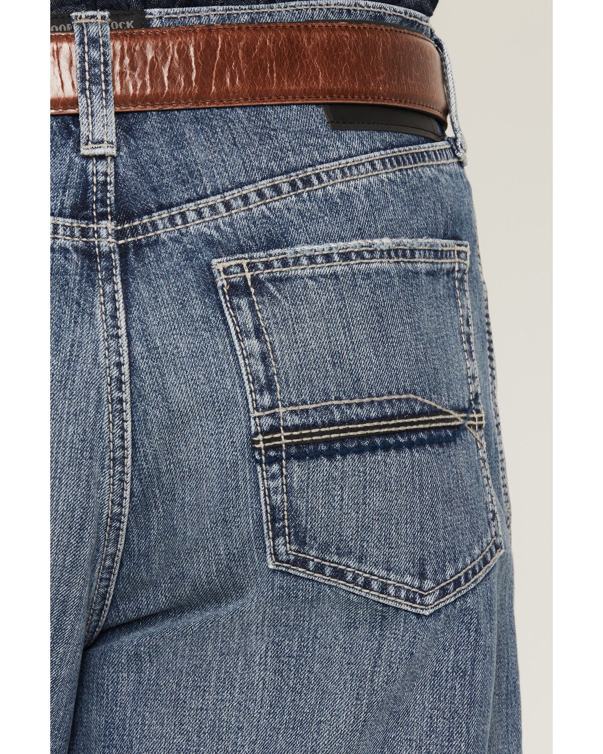 Image #4 - Ariat Men's Josh Amos Medium Wash Baggy Straight Rigid Denim Jeans, Medium Wash, hi-res