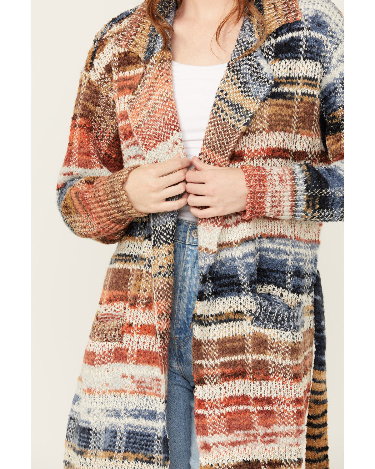 Image #3 - Room 34 Women's Striped Duster Cardigan, Multi, hi-res