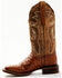 Dan Post Women's Exotic Full-Quill Ostrich Western Boots - Broad Square Toe, Brown, hi-res