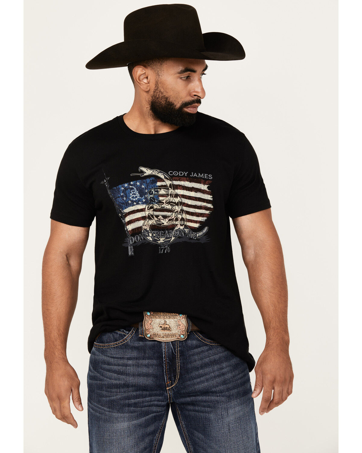 Image #1 - Cody James Don't Tread Short Sleeve Graphic T-Shirt, Black, hi-res
