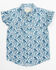 Image #1 - Shyanne Toddler Girls' Paisley Print Short Sleeve Western Pearl Snap Shirt, Royal Blue, hi-res