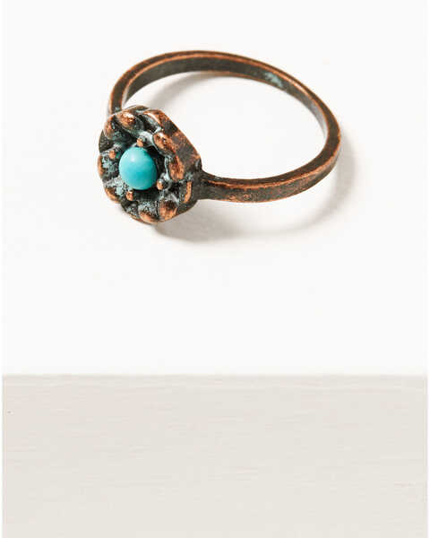 Shyanne Women's Bronze & Turquoise 4-Piece Ring Set, Rust Copper, hi-res