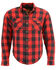 Image #1 - Milwaukee Performance Men's Aramid Checkered Flannel Biker Shirt - Big & Tall, Black/red, hi-res