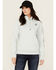 Image #1 - Carhartt Women's Relaxed Fit Midweight Logo Graphic Hoodie, Seafoam, hi-res