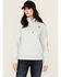 Image #1 - Carhartt Women's Relaxed Fit Midweight Logo Graphic Hoodie , Seafoam, hi-res