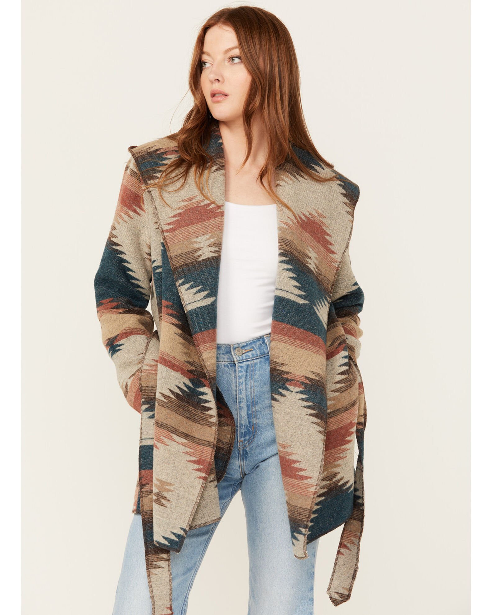Hooded wrap jacket shop