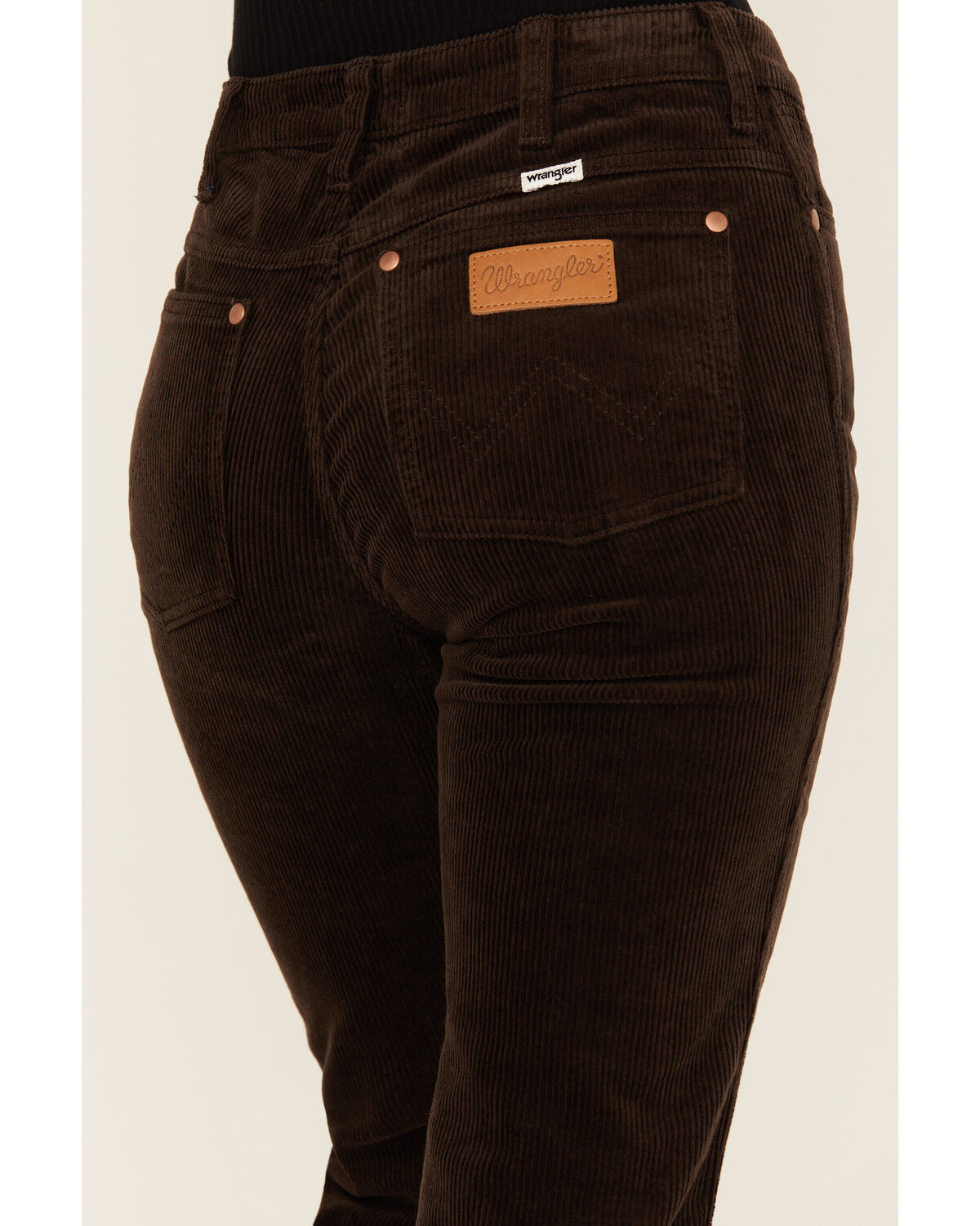 Image #4 - Wrangler Women's Mole Corduroy Westward Mid Rise Bootcut Stretch Denim Jeans, Brown, hi-res