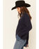 Image #2 - Revel Women's Denim Collar Sweater, Navy, hi-res