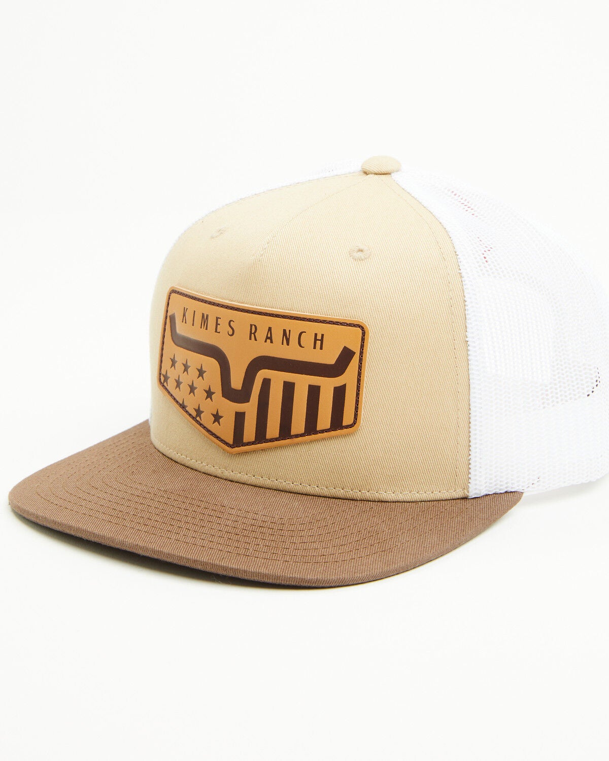 Kimes Ranch Men's Spangled Leather Patch Ball Cap, Tan, hi-res