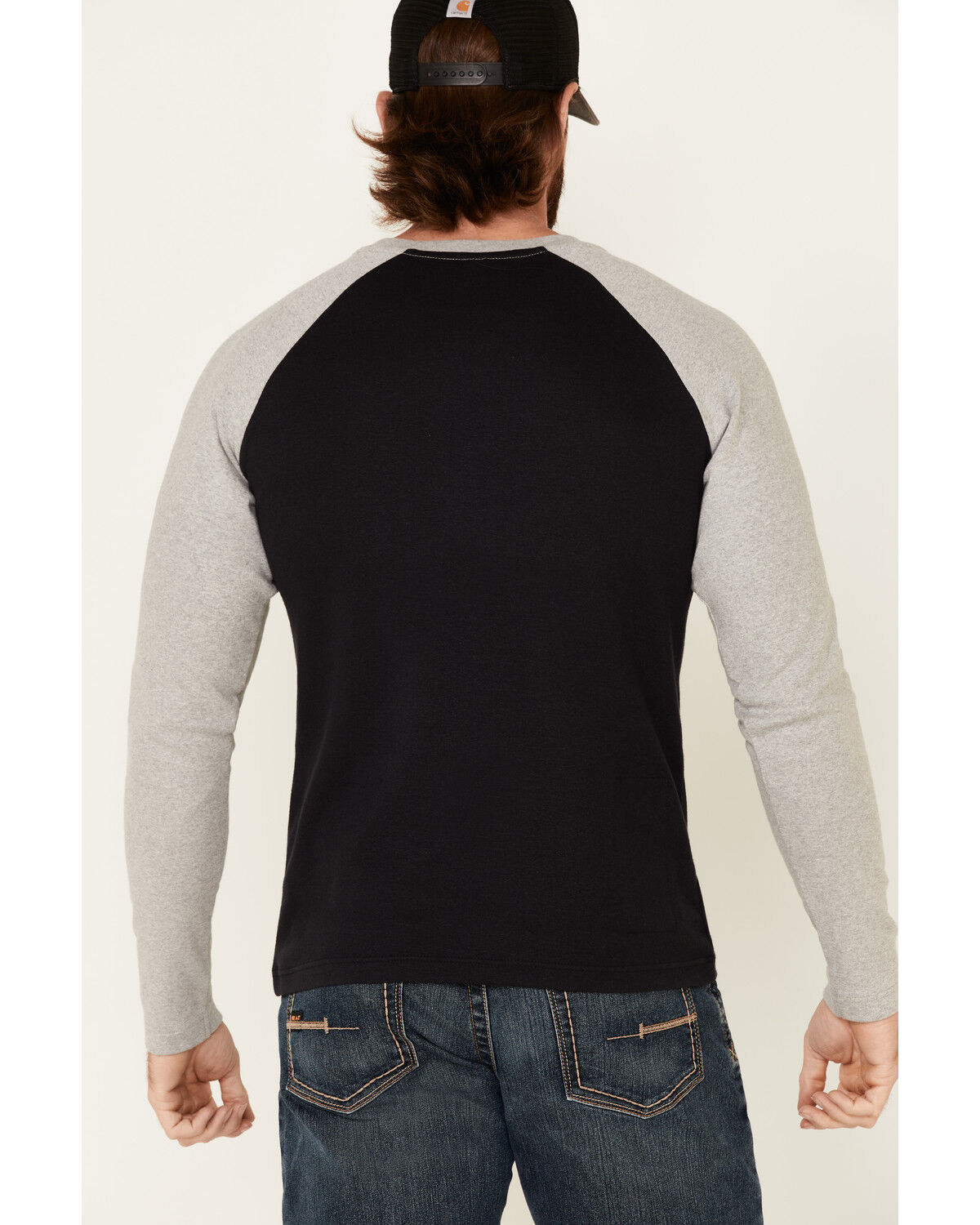 Image #3 - Rock & Roll Denim Men's FR Black Long Sleeve Work Raglan T-Shirt, Black, hi-res