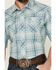 Image #3 - Wrangler Retro Men's Plaid Print Short Sleeve Pearl Snap Western Shirt , Teal, hi-res