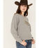Ariat Women's R.E.A.L Varsity Logo Cropped Sweatshirt, Heather Grey, hi-res