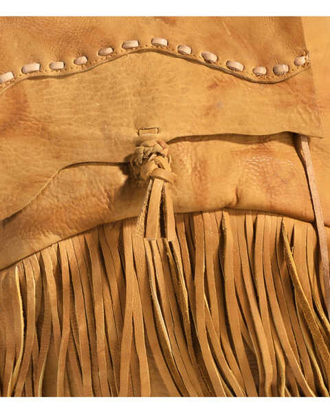 Kobler Leather Women's Rucksack Fringed Backpack, Khaki, hi-res