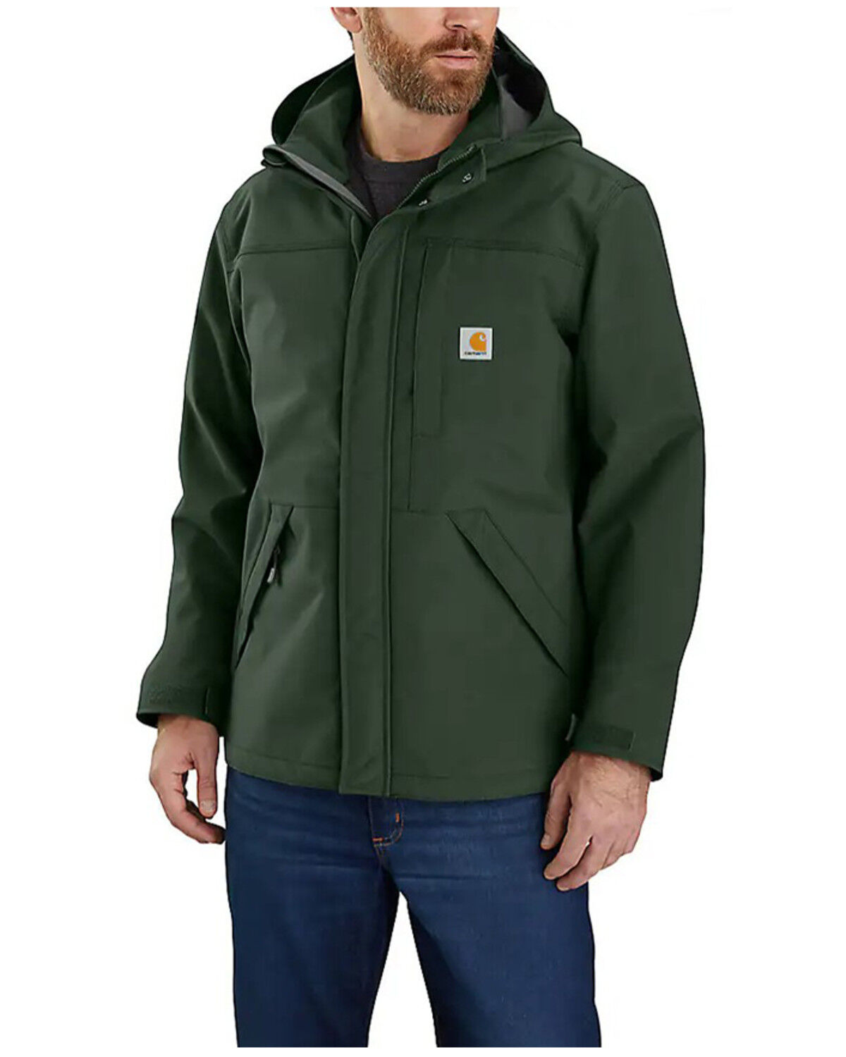 Image #1 - Carhartt Men's Storm Defender® Loose Fit Heavyweight Jacket, Dark Green, hi-res