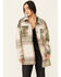 Image #2 - Fornia Women's Sequins Plaid Shacket, Green, hi-res