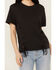 Image #3 - Blended Women's Side Grommet Short Sleeve Tee, Black, hi-res