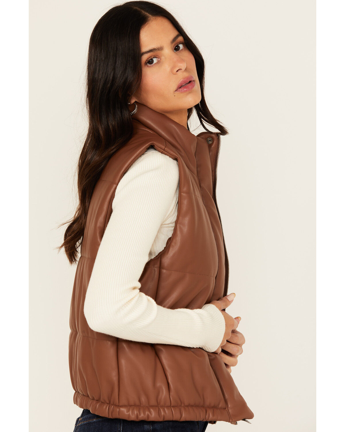 Image #2 - Ariat Women's Puff Vest, Brown, hi-res