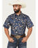 Image #1 - Pendleton Men's Laramie Floral Print Short Sleeve Snap Western Shirt, Navy, hi-res
