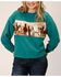 Image #1 - Roper Women's Micro French Terry Sweatshirt, Turquoise, hi-res