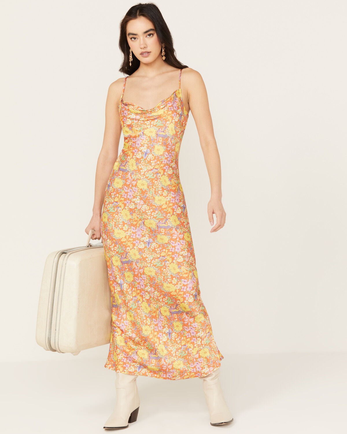 Image #1 - Spell Women's Last Drink Bias Strappy Midi Dress, Multi, hi-res
