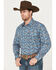 Image #2 - Roper Men's Amarillo Clear Skies Long Sleeve Pearl Snap Western Shirt, Blue, hi-res