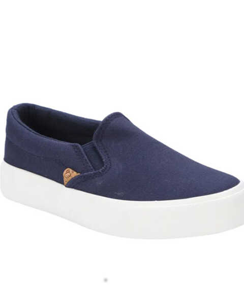 Image #1 - Lamo Footwear Boys' Piper Slip-On Casual Shoes - Round Toe , Navy, hi-res