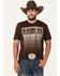 Image #1 - RANK 45® Men's Blurville Short Sleeve Graphic T-Shirt, Chocolate, hi-res