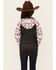 Image #4 - Hooey Girls' Southwestern Print Hooded Sweatshirt, Charcoal, hi-res