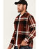 Image #2 - Brothers and Sons Men's Barrell Burley Plaid Print Long Sleeve Button-Down Flannel Shirt, Dark Red, hi-res
