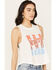 White Crow Women's Red, White and Beer Graphic Tank , White, hi-res