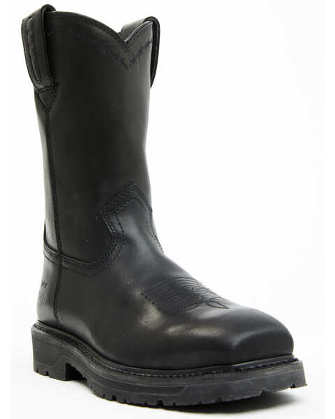 Image #1 - Cody James Men's Uniform Western Work Boots - Composite Toe , Black, hi-res