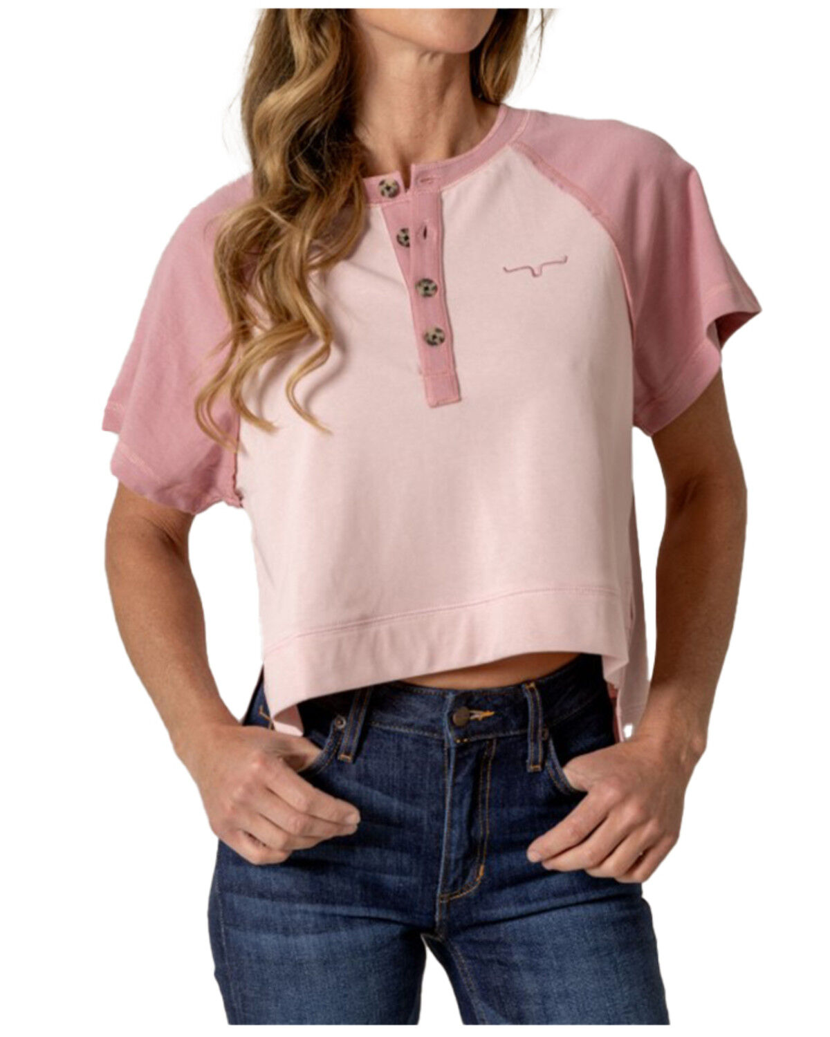 Image #1 - Kimes Ranch Women's Colorblock Tee, Pink, hi-res