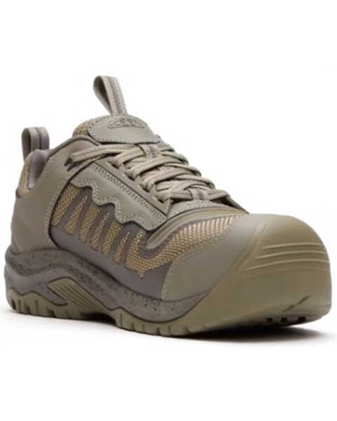 Image #1 - Keen Men's Reno Low Waterproof Work Shoes - Composite Toe, Mahogany, hi-res