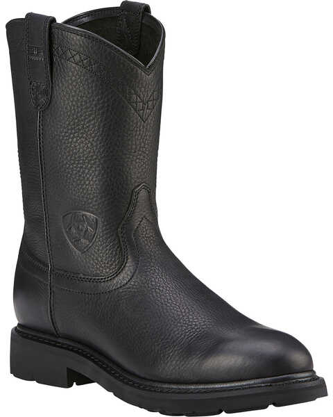 Image #1 - Ariat Men's Sierra Western Work Boots - Soft Toe, Black, hi-res