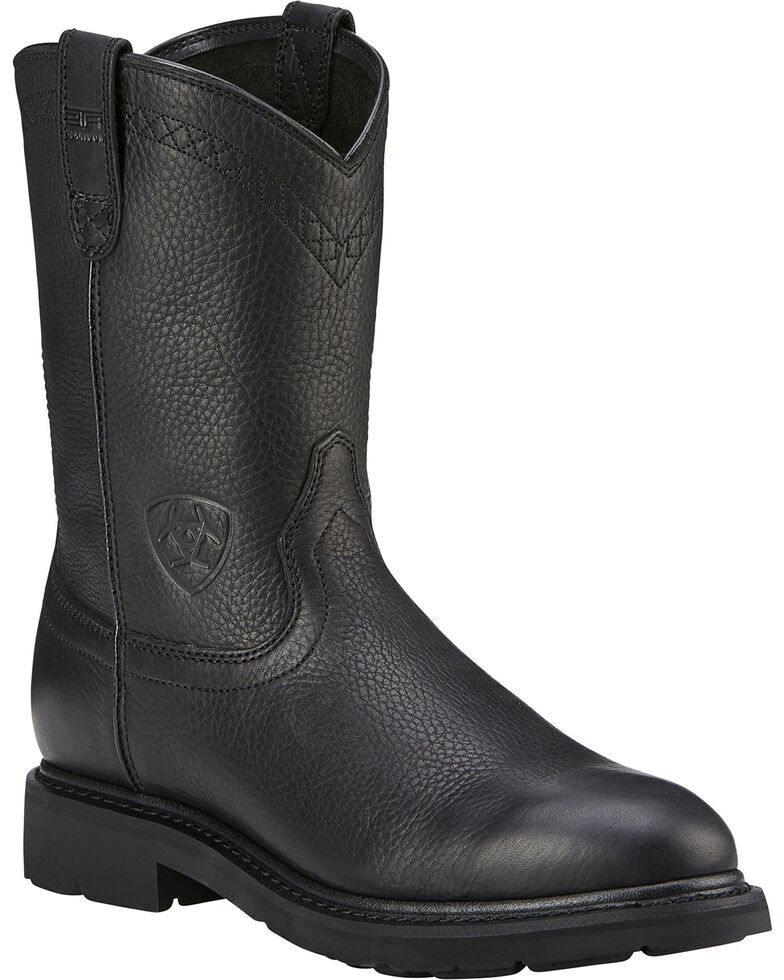 Ariat Men's Sierra Western Work Boots, Black, hi-res