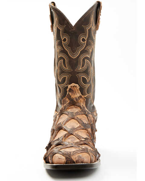 Image #4 - Cody James Men's Exotic Pirarucu Western Boots - Broad Square Toe , Chocolate, hi-res