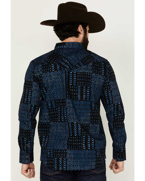 Image #4 - Moonshine Spirit Men's Twilight Southwestern Geo Print Long Sleeve Snap Western Shirt , Black, hi-res