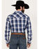 Image #4 - Wrangler 20X Men's Plaid Print Long Sleeve Snap Western Shirt, Navy, hi-res