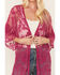 Shyanne Women's Lace Duster Kimono, Fuscia, hi-res