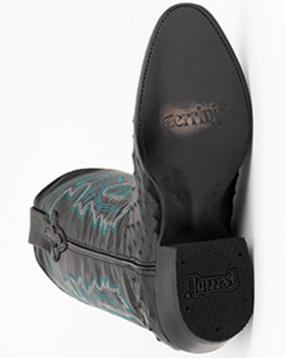 Image #7 - Ferrini Men's Colt Exotic Full-Quill Ostrich Western Boots - Round Toe, Black, hi-res