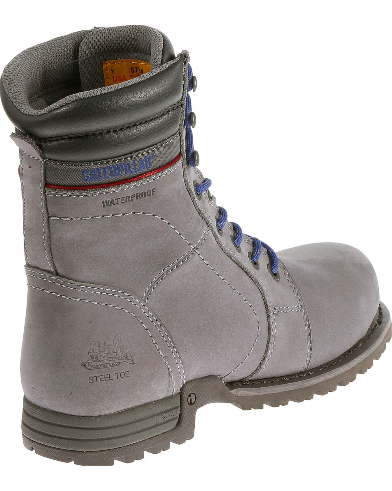 Image #5 - CAT Women's Echo Waterproof Work Boots - Steel Toe, Grey, hi-res
