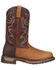 Image #2 - Rocky Men's Branson Roper Work Boots - Round Toe, Brown, hi-res