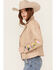 Image #2 - Mauritius Leather Women's Peonie Leather Jacket, Beige, hi-res
