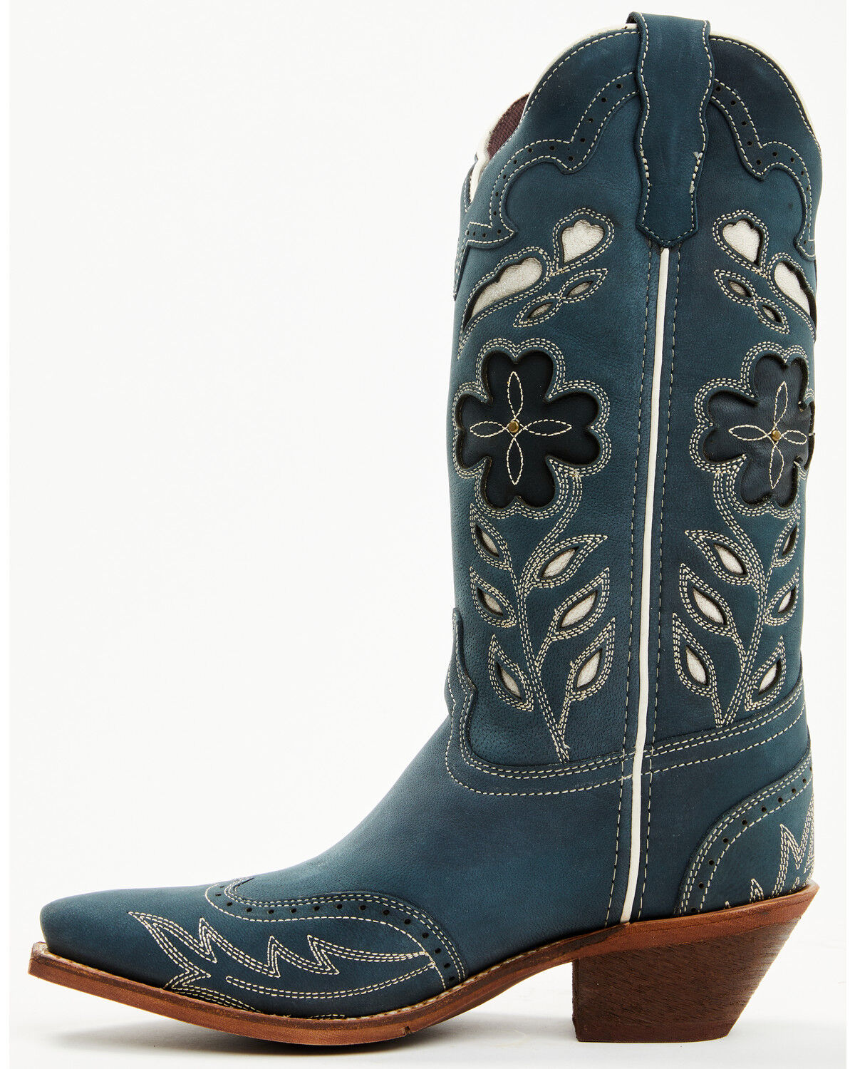 Image #3 - Laredo Women's Floral Underlay Western Boots - Snip Toe, Dark Blue, hi-res