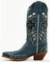Image #3 - Laredo Women's Floral Underlay Western Boots - Snip Toe, Dark Blue, hi-res