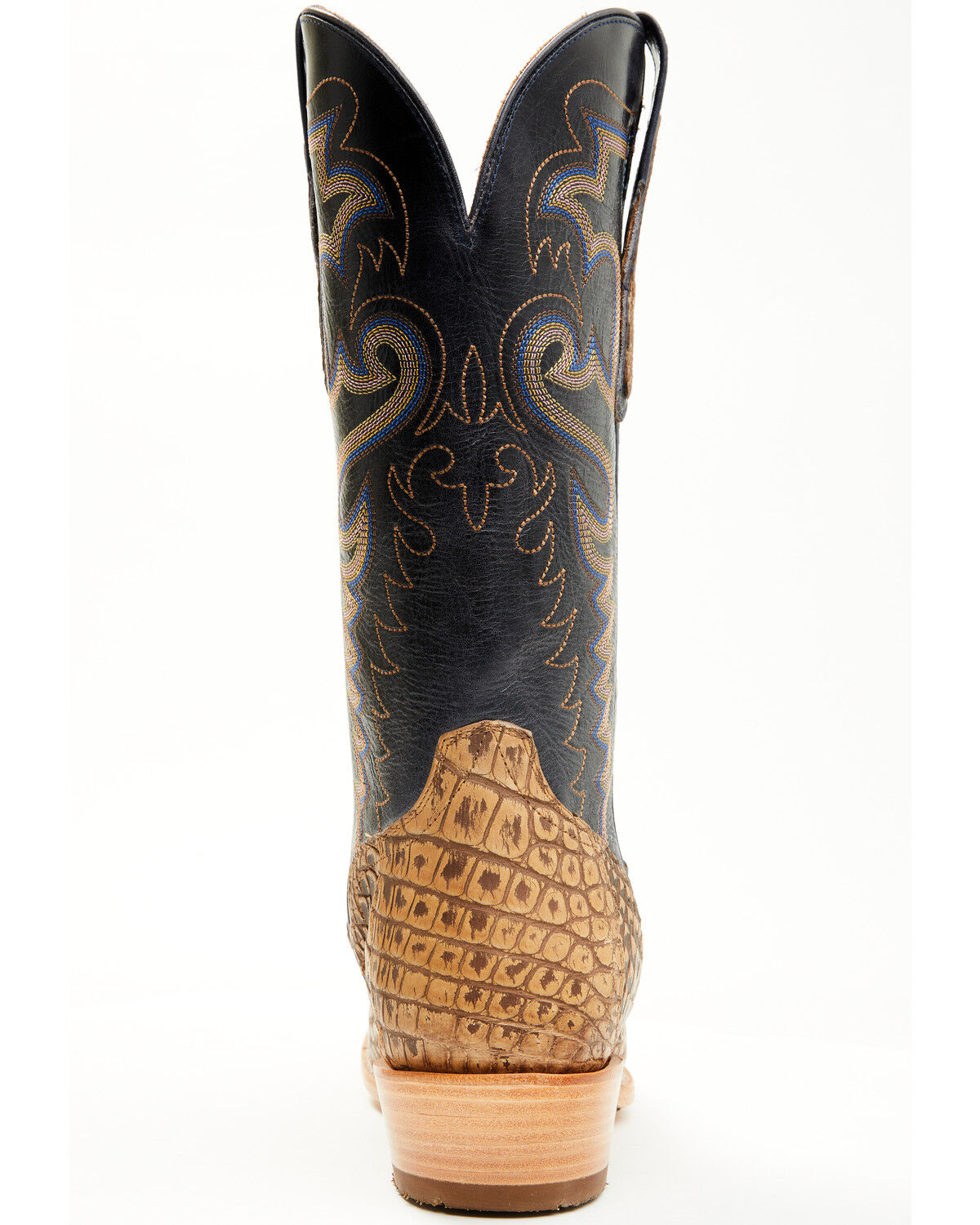 Image #5 - El Dorado Men's Exotic American Alligator Western Boots - Square Toe, Brown, hi-res