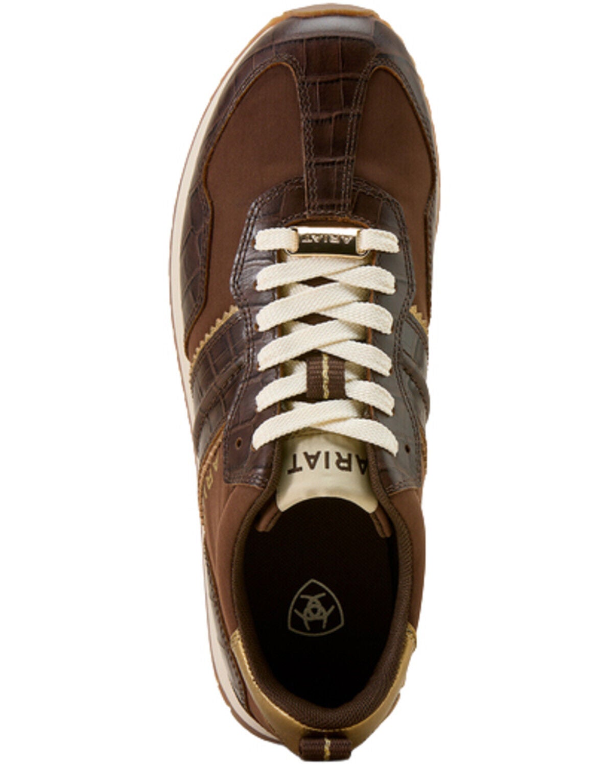 Image #4 - Ariat Women's Ranch Runner Crocodile Print Casual Shoes, Tan, hi-res