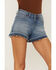 Image #2 - Shyanne Women's Medium Dark Mid Rise Released Hem Shorts, Medium Wash, hi-res