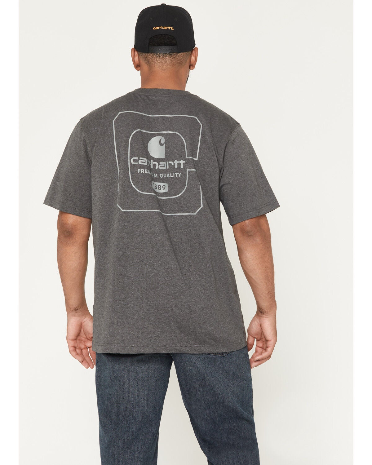 Carhartt Men's Relaxed Fit Lightweight Short Sleeve Pocket T-Shirt, Dark Grey, hi-res